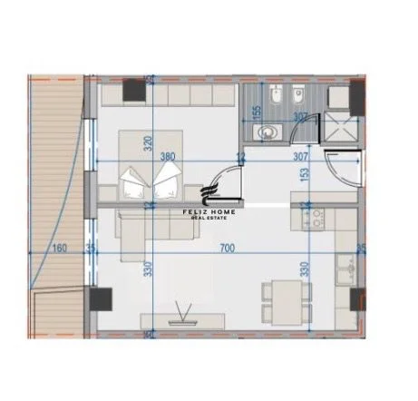 Tirana, Apartment for Sale 1+1+Balcony, 5th Floor, 75 m², €165,000 (BULEVARDI ZOGU 1)