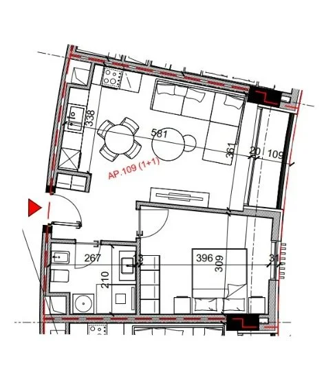 Tirane, shitet apartament 1+1 Kati 1, 158.160 € (Rruga Bardhyl)