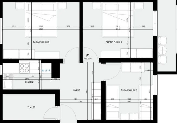 Tirane, vendesi appartamento 3+1 Piano 5, 74 m² 203.000 € (CENTRO)