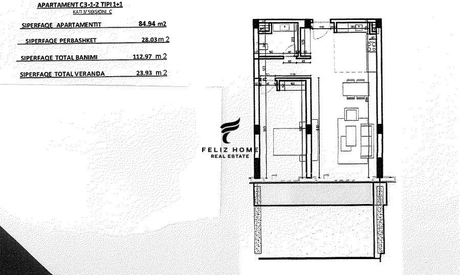 Vlorë, appartamento in vendita 1+1+Balcone Piano 3, 112 m² 461.000 € (GREAN COAST)