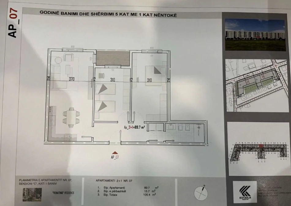 Tirane, vendesi appartamento 2+1 Piano 1, 105 m² 84.500 € (KAMEZ)
