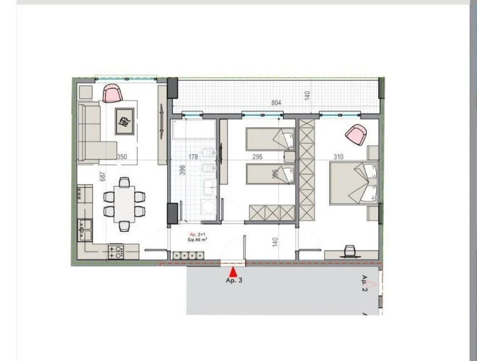Tirane, apartment for sale 2+1, 8th Floor, 97 m², €85,000 (KAMEZ)