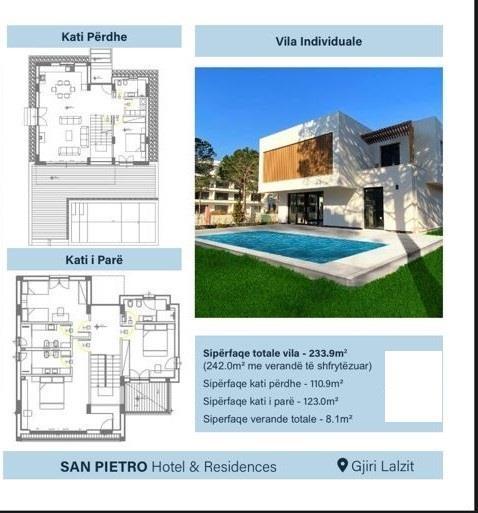 Vile individuale 2 kate ne shitje te “San Pietro Hotel & Res