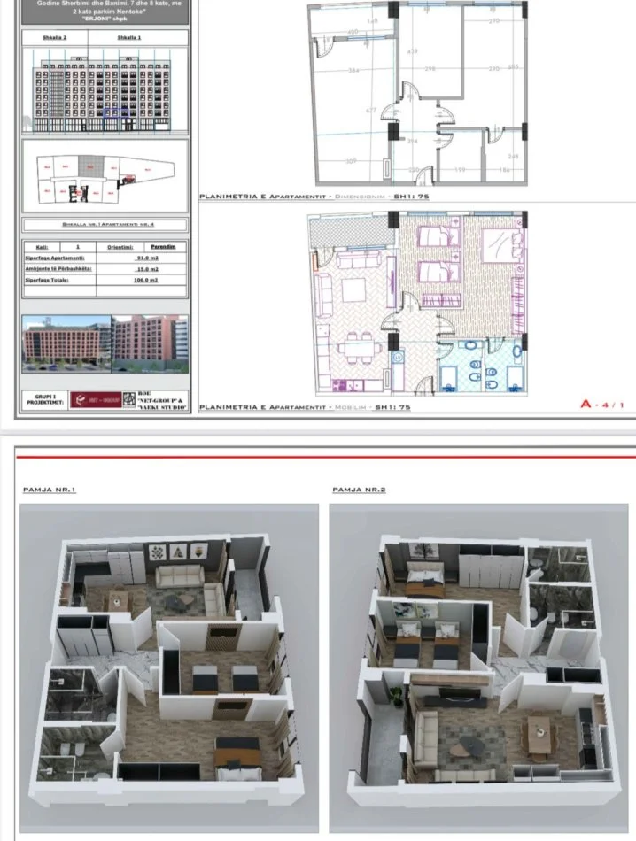 Tirane, vendesi appartamento 2+1 Piano 1, 106 m² 195.000 € (BULEVARDI RI)