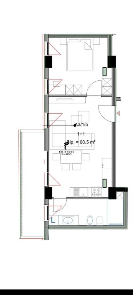 Tirane, jepet me qera apartament 1+1 Kati 1, 70 m² 400 € (LAPRAKE)