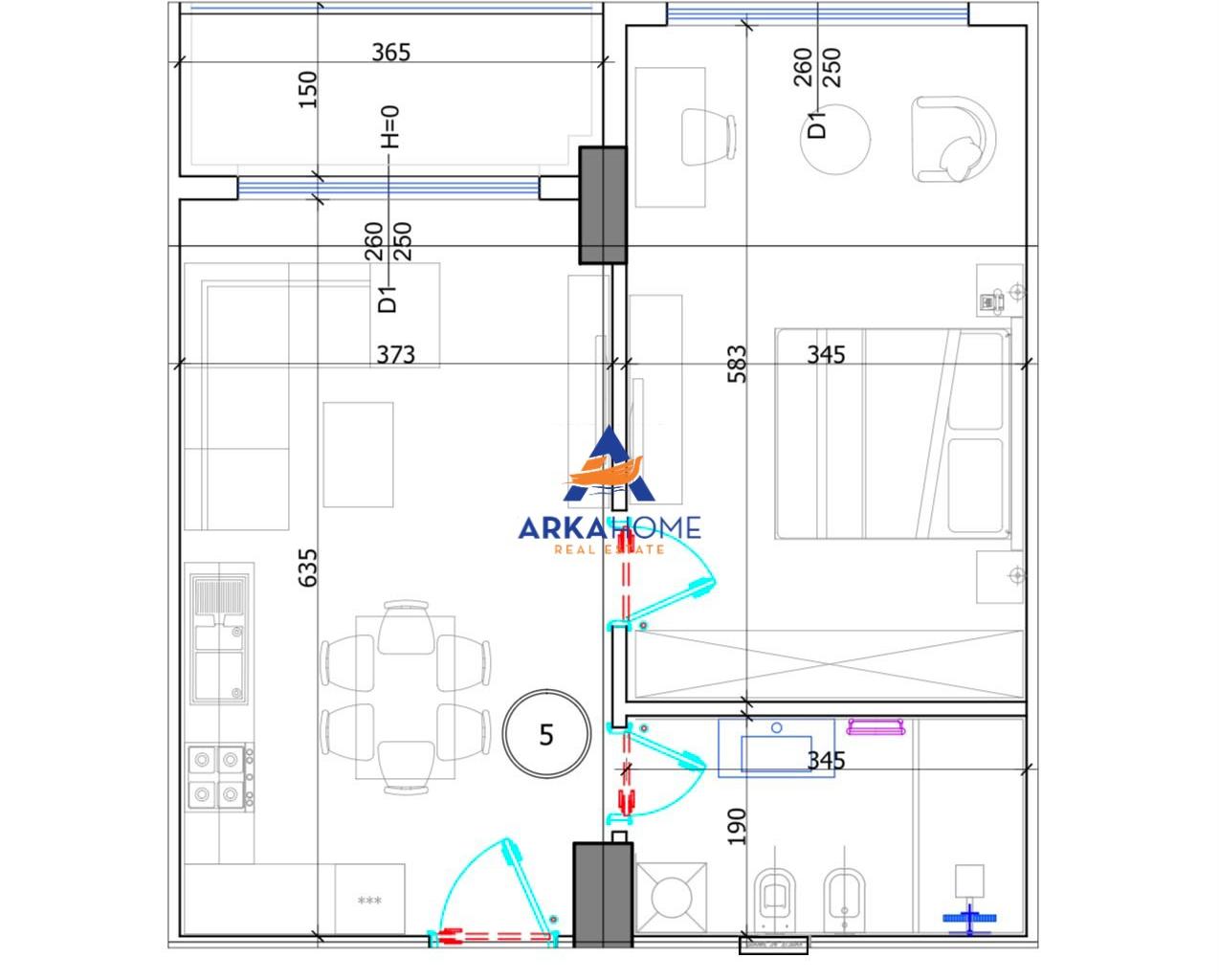 SHITET APARTAMENT 1+1+BALLKON "KOMPLEKSI LIBURNA , DURRES" 8