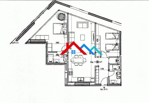 Tirane, shitet apartament 2+1+Ballkon Kati 3, 152 m² 243.000 € (RRUGA XHANFIZE KEKO,PORCELAN)