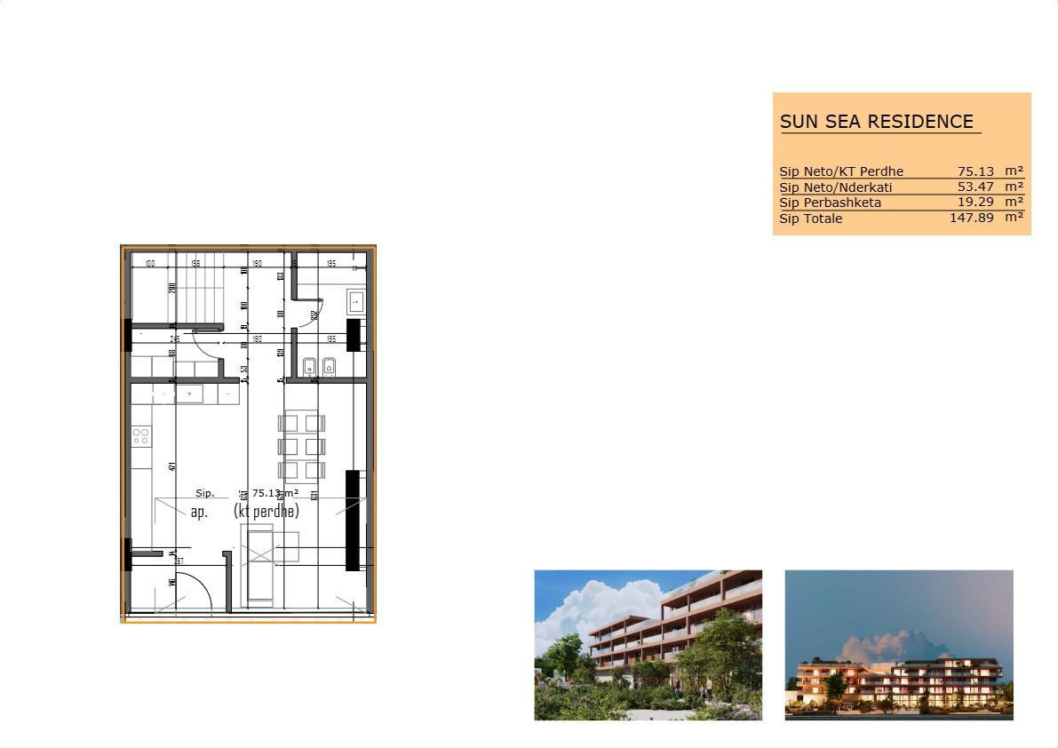 Opportunity! Duplex for Sale 2+1+2 at Sun Sea Residence, Golem!