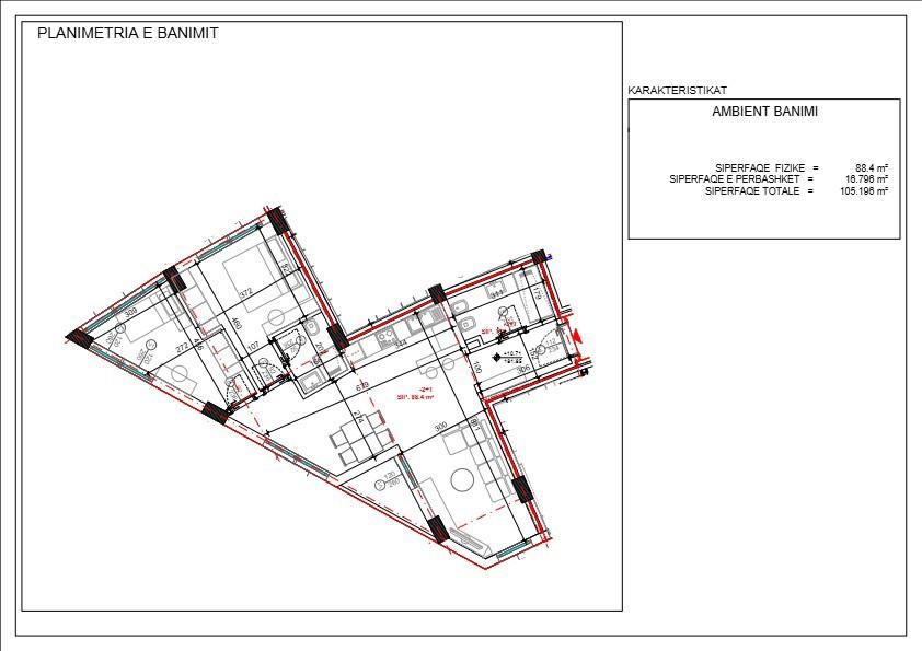 Appartamento 2+1+2 in vendita presso Residenza Kodra e Diellit 2