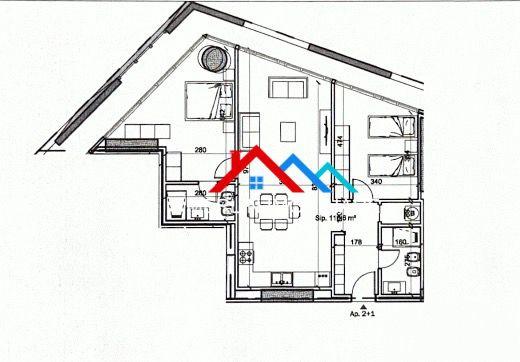 SHITET APARTAMENT 2+1+2 NE PORCELAN.