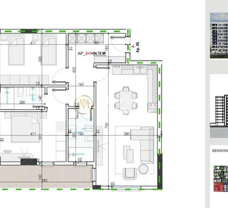 Tirane, shitet apartament 2+1 Kati 1, 110 m² 91.155 € (Kamez)