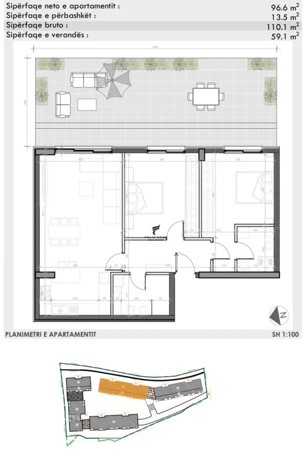 Tirane, Apartment for Sale 2+1, 110 m², €279,300 (TEG)