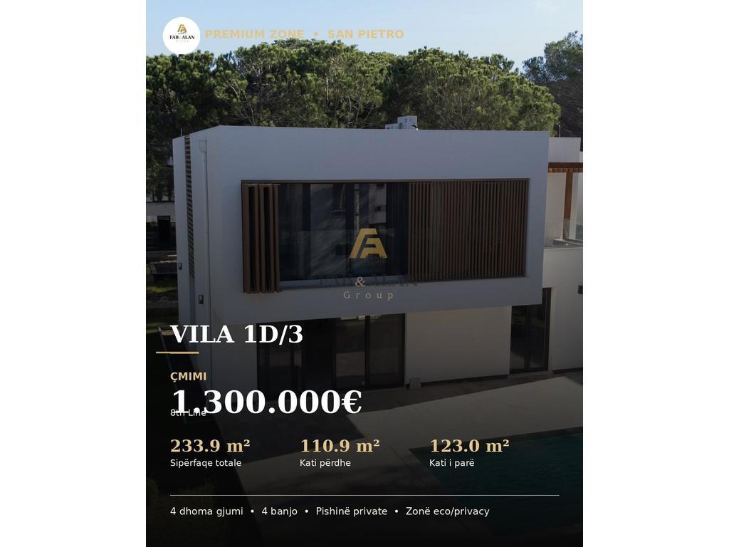 Vilë 4+4 Në Shitje në San Pietro Resort Lalzi Bay, Durrës -