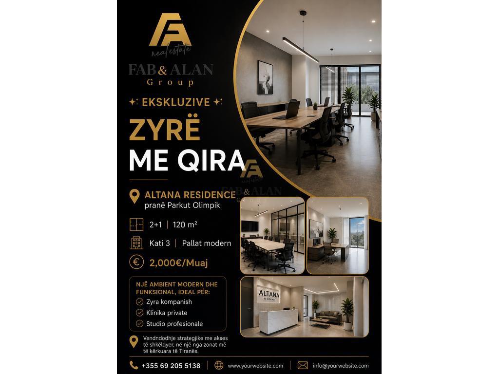 Zyrë 2+1 Me Qira në Altana Residence – pranë Parkut Olimpik,