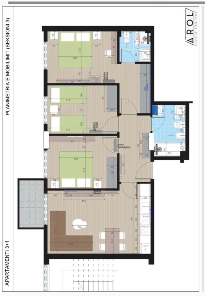 Tirane, shitet apartament 3+1 Kati 3, 106 m² 185.000 € (ASTIR)