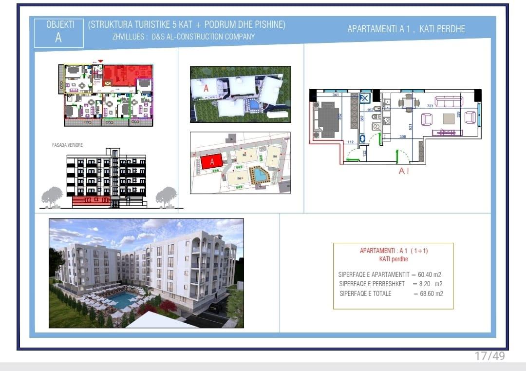 🏡 SHITET APARTAMENT 1+1 NË REZIDENCËN ORIENTAL, GOLEM