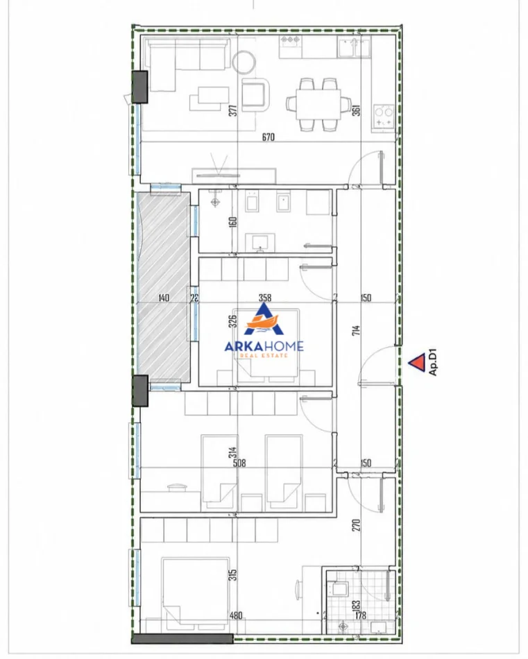 Tirane, shitet apartament 3+1+Ballkon Kati 10, 127 m² 172.800 €