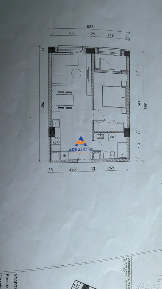 Tirane, shitet apartament 1+1+Ballkon Kati 1, 57 m² 92160 €