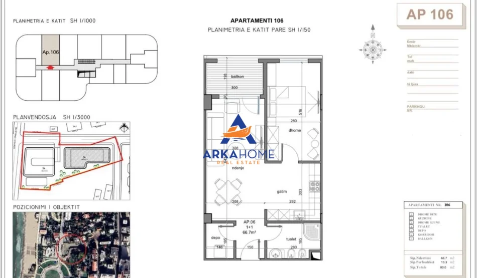Durres, Apartment for Sale 1+1+Balcony, First Floor, 80 m², €96,000 (large)