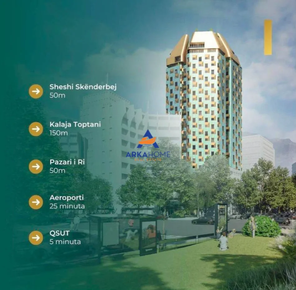 Tirane, shitet apartament 1+1+Ballkon Kati 12, 75 m² 256.020 €