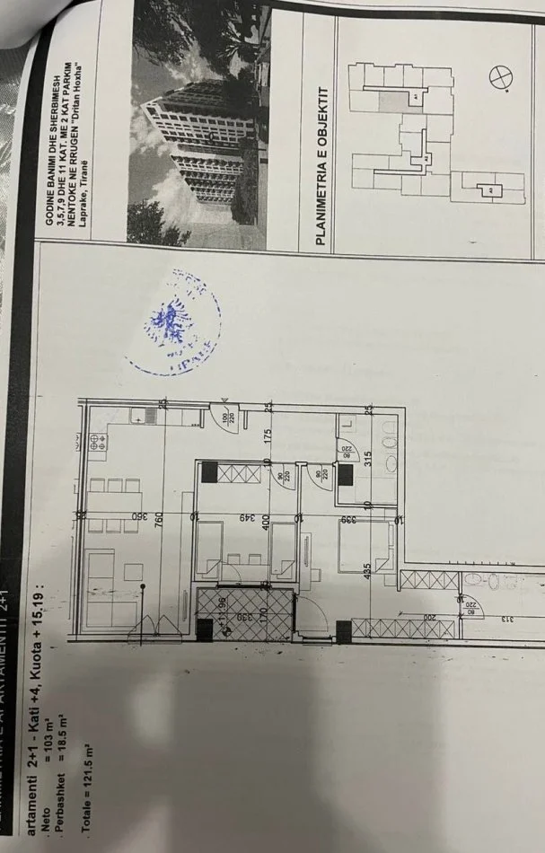 Tirane, shitet apartament 2+1 Kati 4, 121 m² 176.200 € (LAPRAKE)
